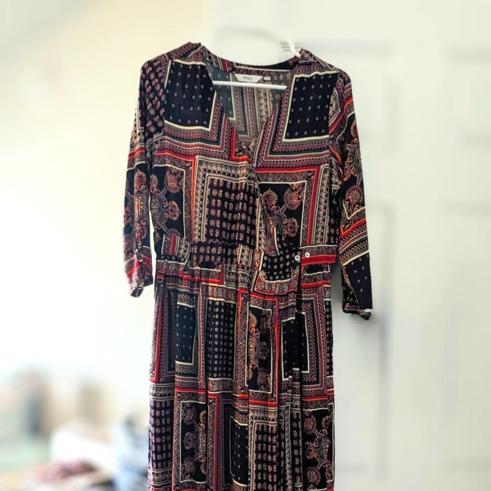 Patchwork intricate maxi dress
